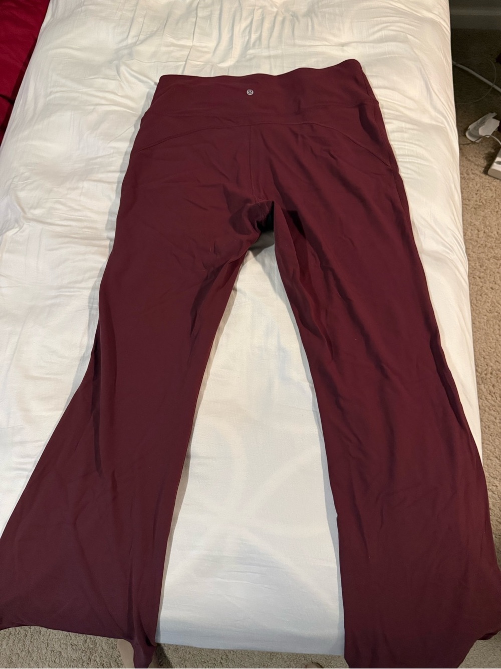 lululemon Maroon Groove Super High Rise Flared Nulu